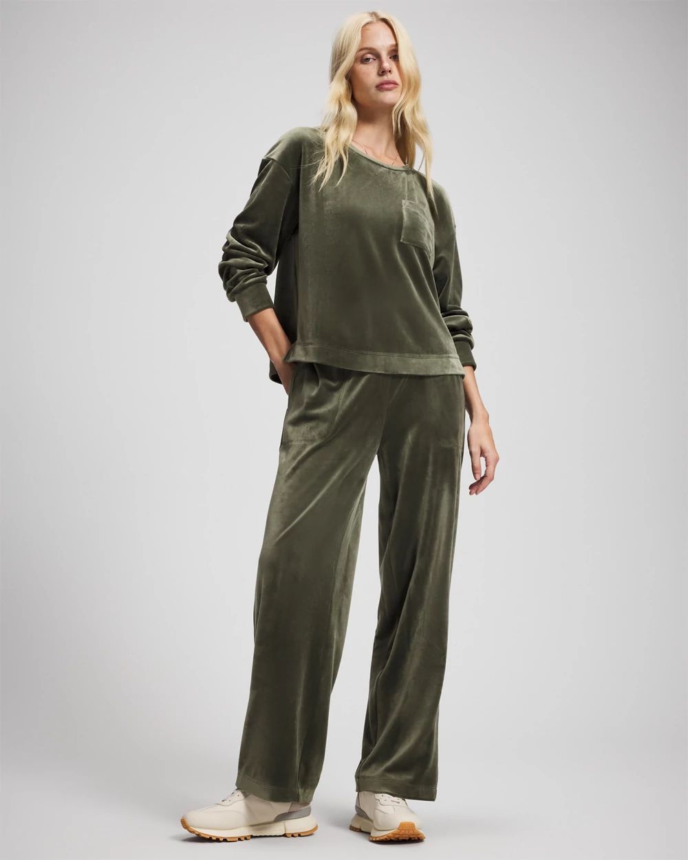 Velour Straight Leg Pants