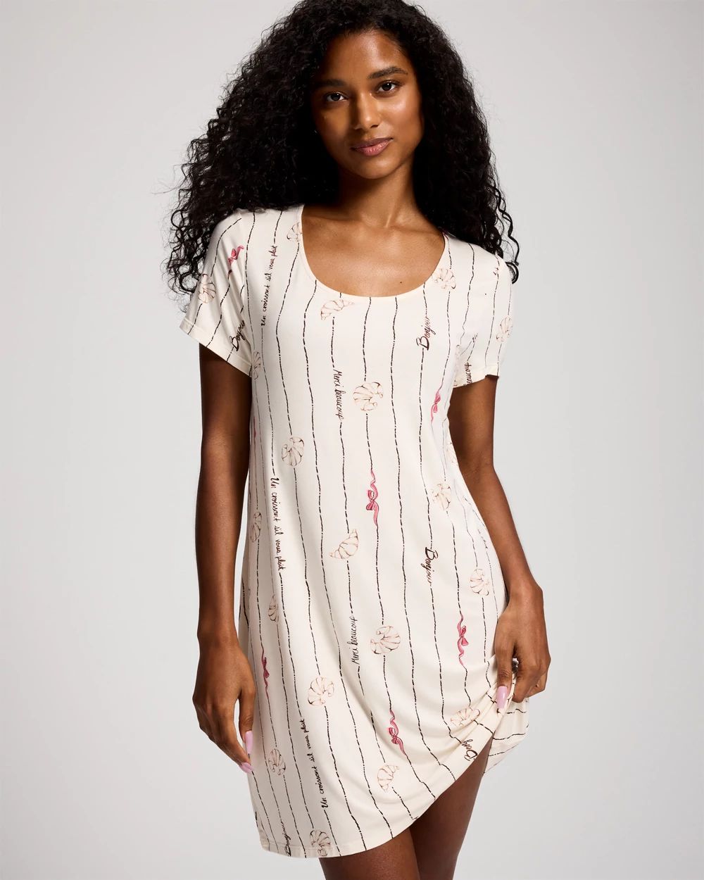 Cool Nights Short Sleeve Scoop Neck Sleepshirt