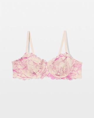Bold Floral Lace Unlined Balconette Bra click to view larger image.