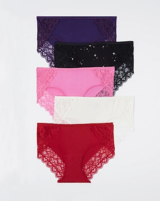 Hipster Panty with Enchanting Lace 5 Pack click to view larger image.