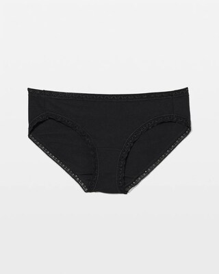 Cotton Hipster Panty with Lace Trim click to view larger image.
