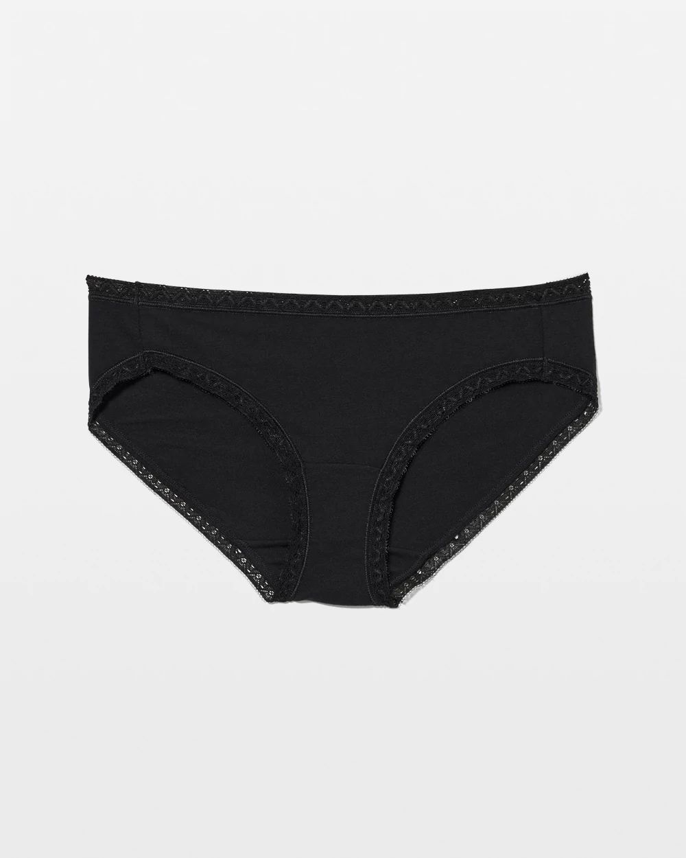 Cotton Hipster Panty with Lace Trim click to view larger image.