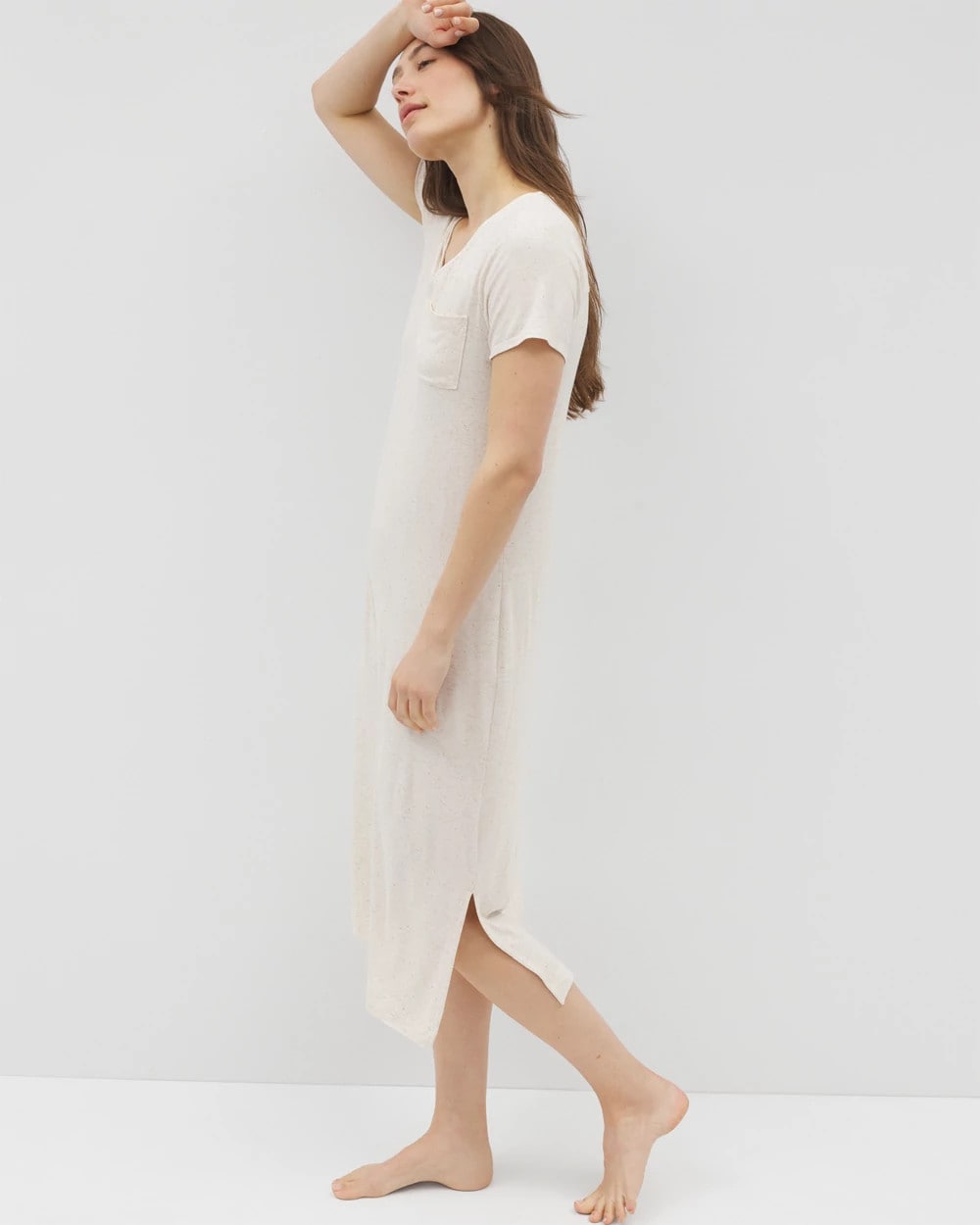 Slub Short Sleeve Long Sleepshirt