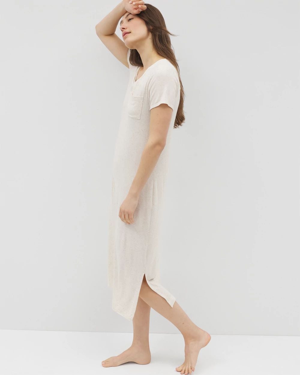 Cool Nights Slub Short Sleeve Long Sleepshirt