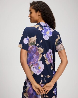 Short Sleeve Notch Collar Pajama Top click to view larger image.