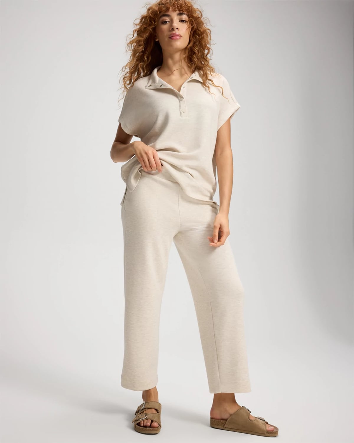 Women's Modern Modal Crop Pants in Heather Luna size XL | Soma, Lounge Set