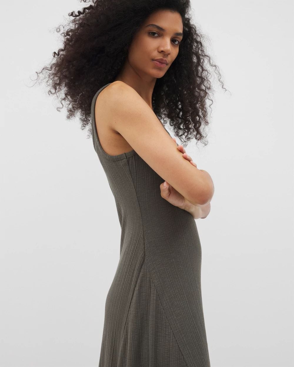 Rib Square Neck Lounge Dress