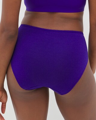 Edge Cotton Blend High-Leg Panty with Lace click to view larger image.