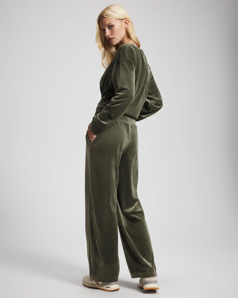 Velour Straight Leg Pants