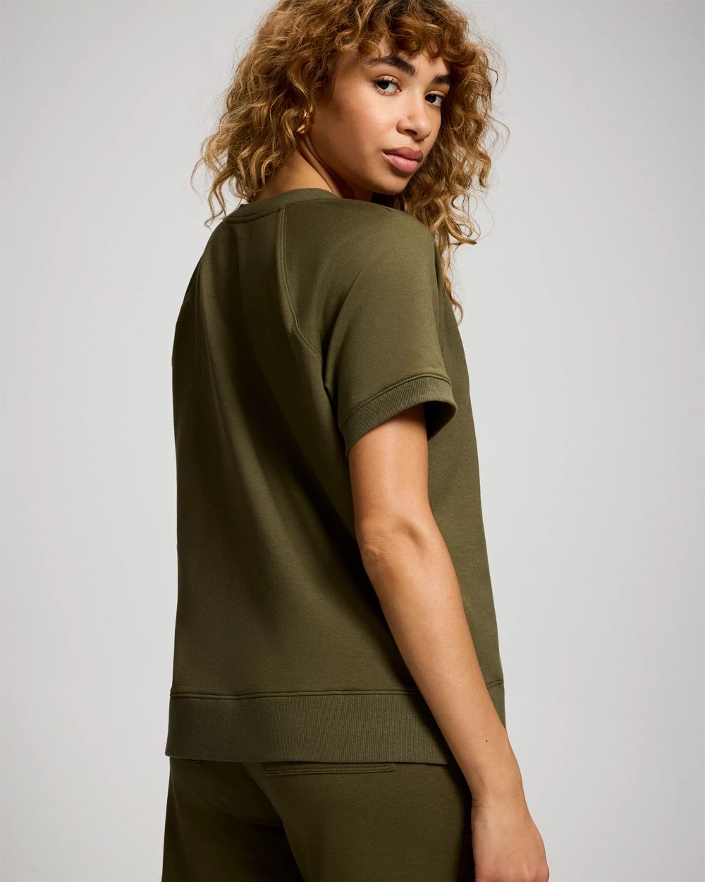 Essential Terry Short Sleeve Raglan Top click to view larger image.