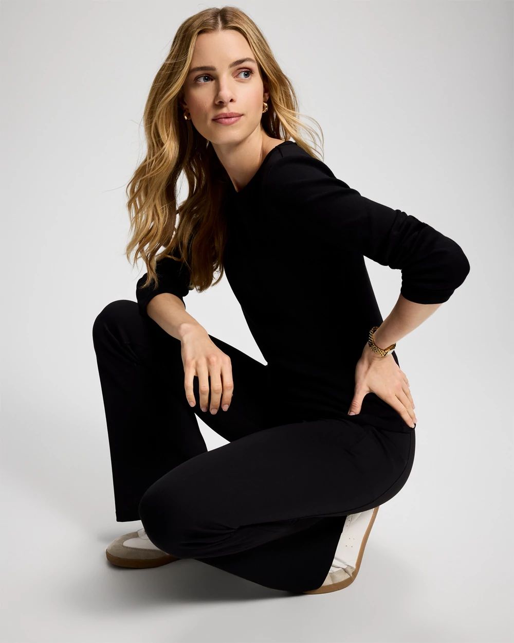 Cotton-Blend Long Sleeve Tee click to view larger image.