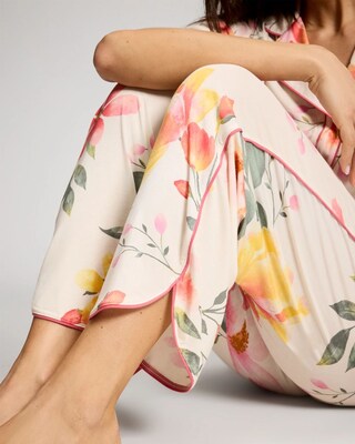 Piped Crop Pajama Pants click to view larger image.