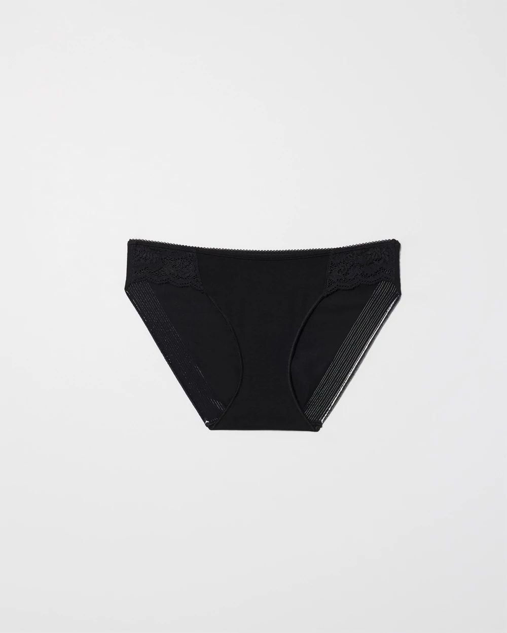 Edge Cotton Blend Bikini Panty with Lace click to view larger image.