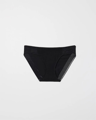 Edge Cotton Blend Bikini Panty with Lace click to view larger image.