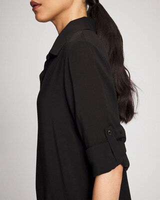 Solid Essentials Button Down Cover-Up Shirt click to view larger image.