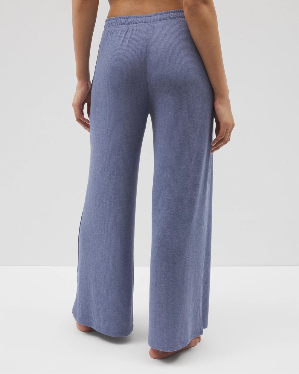 Lightweight Rib Knit Wide Leg Pajama Pants