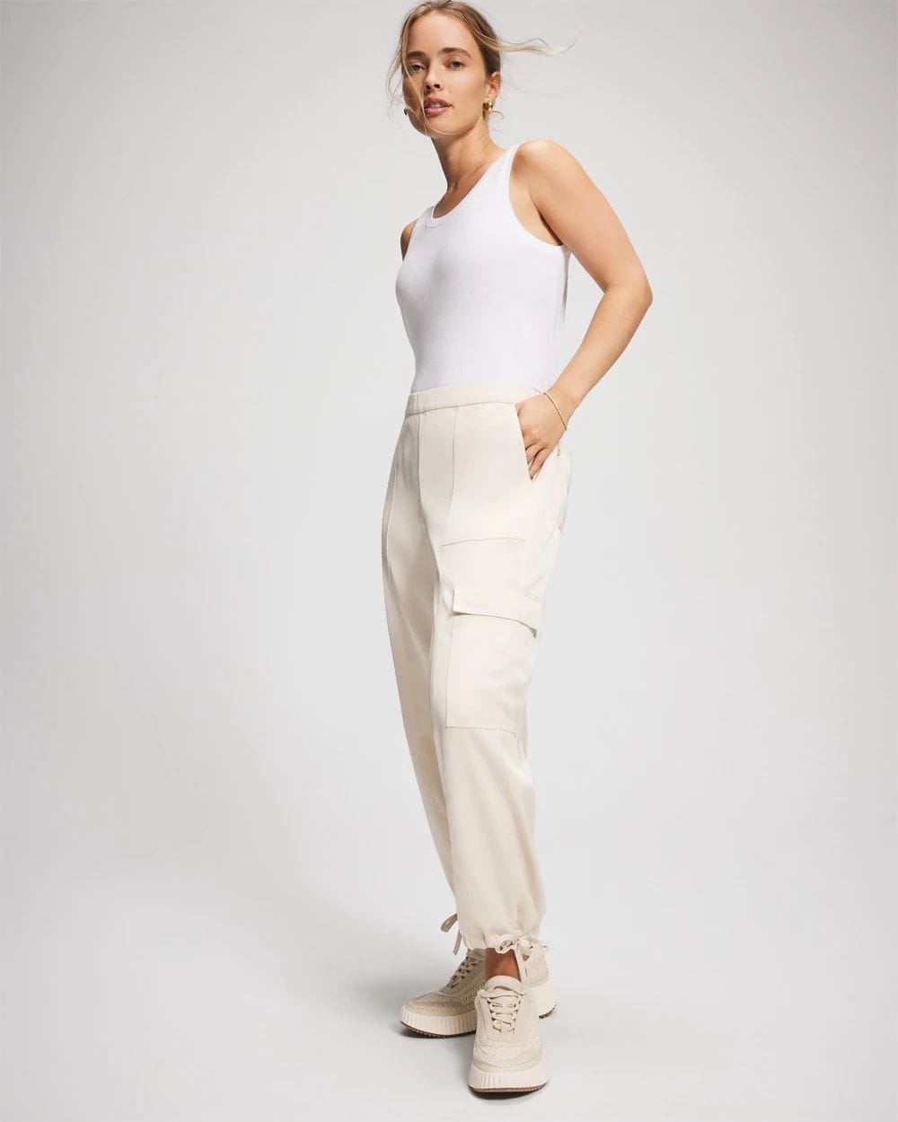 Satin Relaxed Cargo Pant