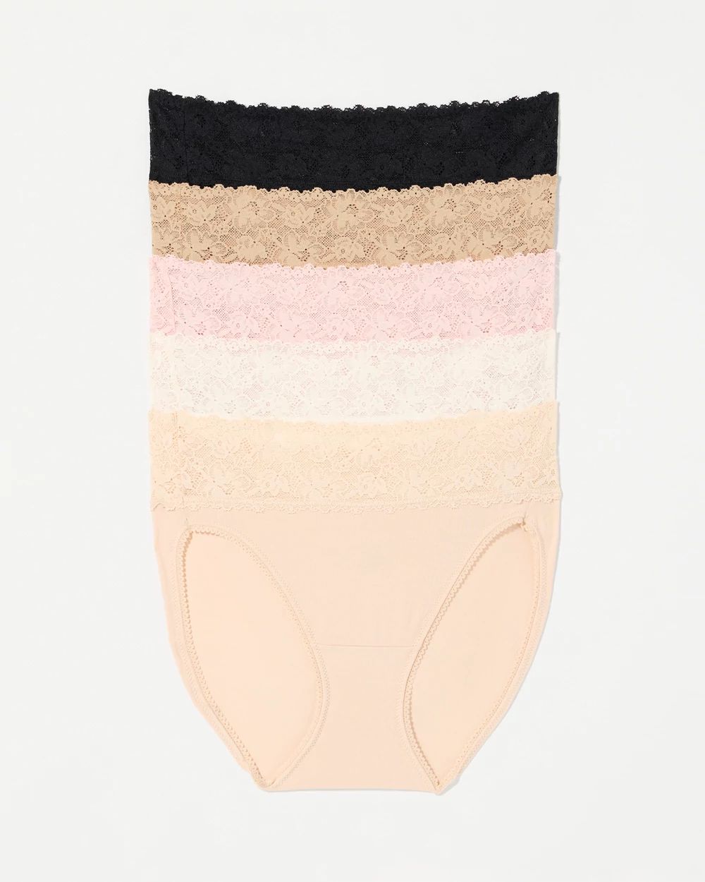 Embraceable High-Leg with Perfect Lace Waist Panty 5-Pack
