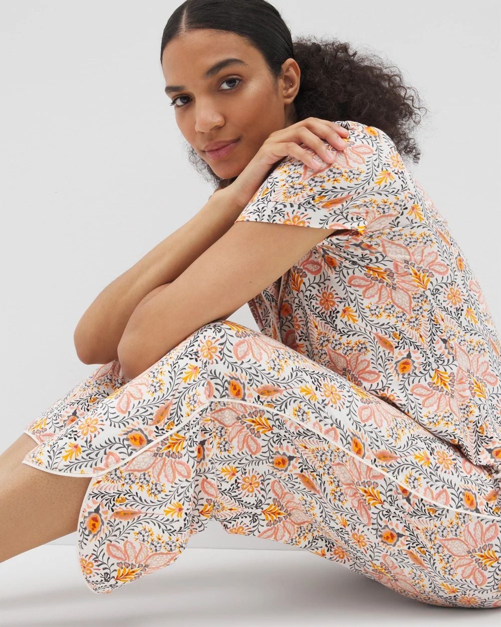 Cool Nights Piped Crop Pajama Pants