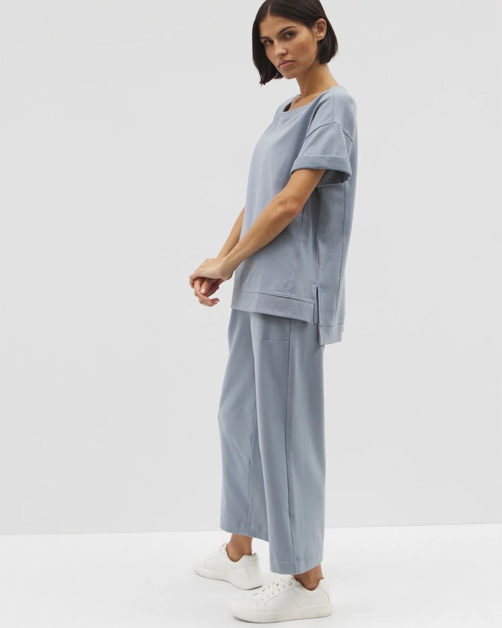 Essential Terry Wide Leg Crop Pant