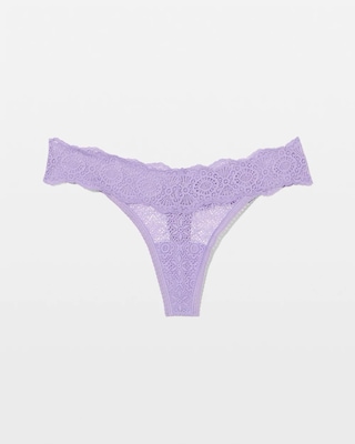 Embraceable Thong Panty with Crochet Lace click to view larger image.