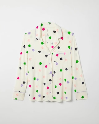 Long-Sleeve Notch Collar Pajama Top click to view larger image.