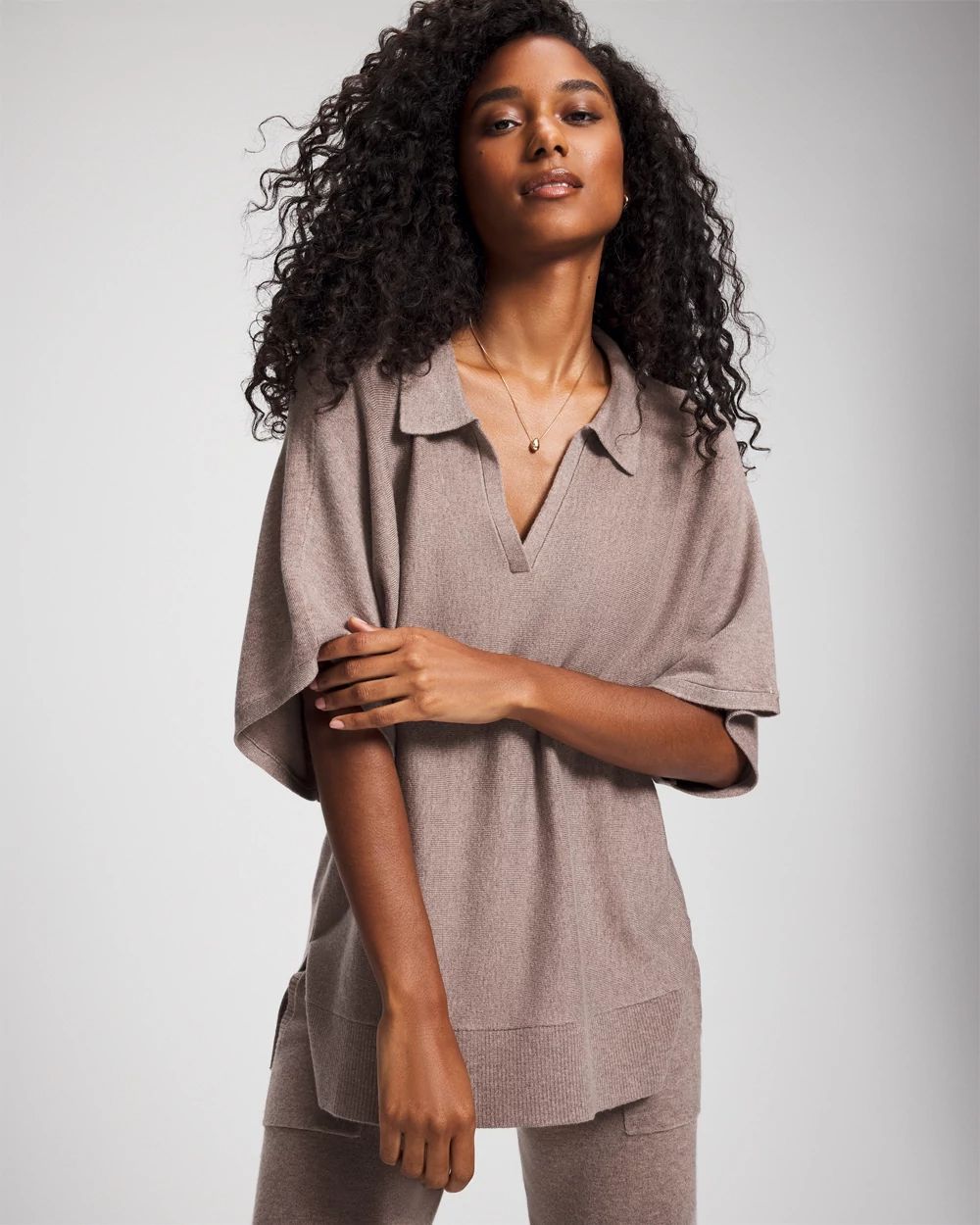 Premier Knit Sweater Collared Top