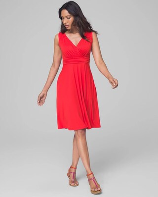 Soft Jersey V Neck Dress with Built-In Bra
