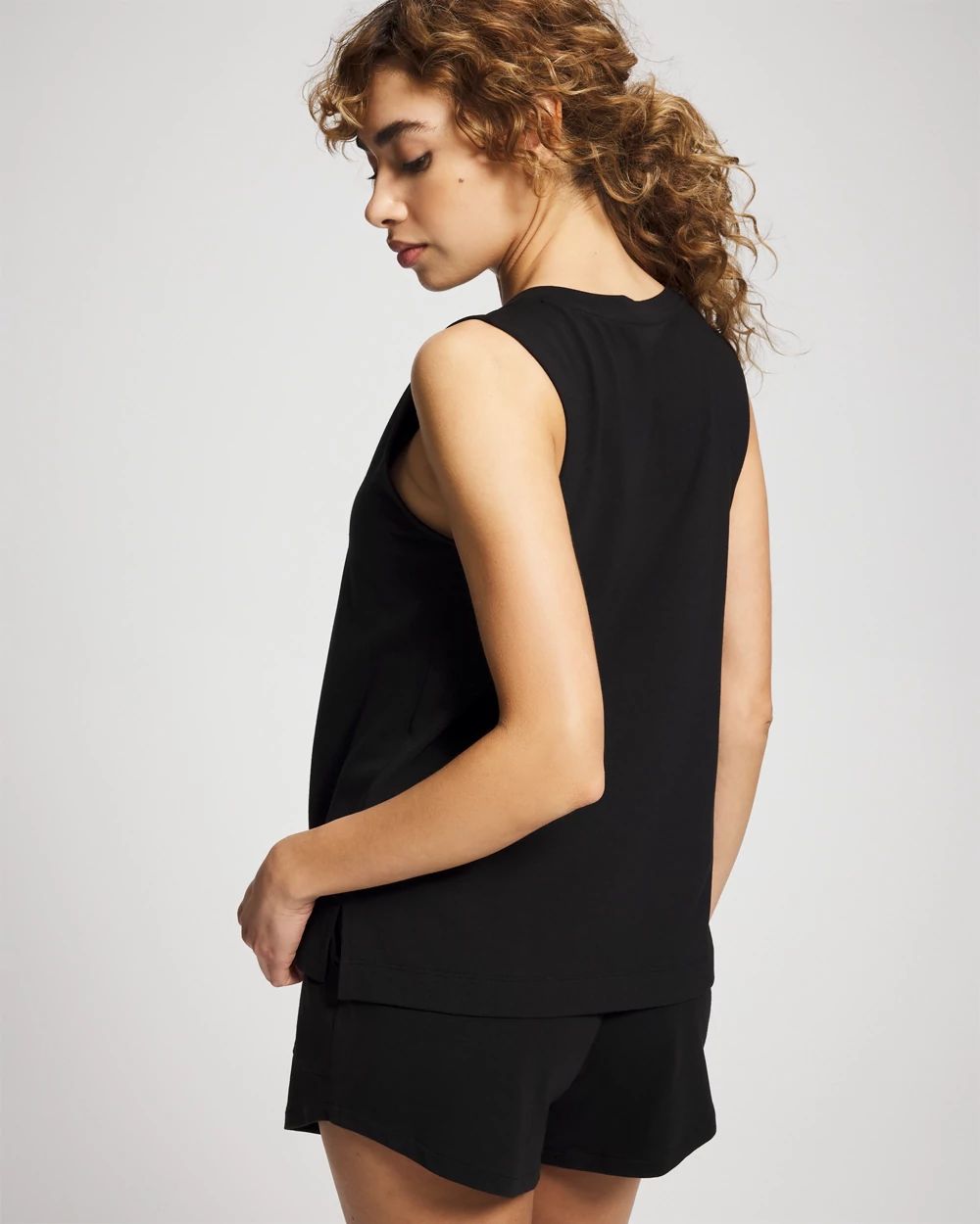 V-Neck Relaxed Fit Pajama Tank click to view larger image.