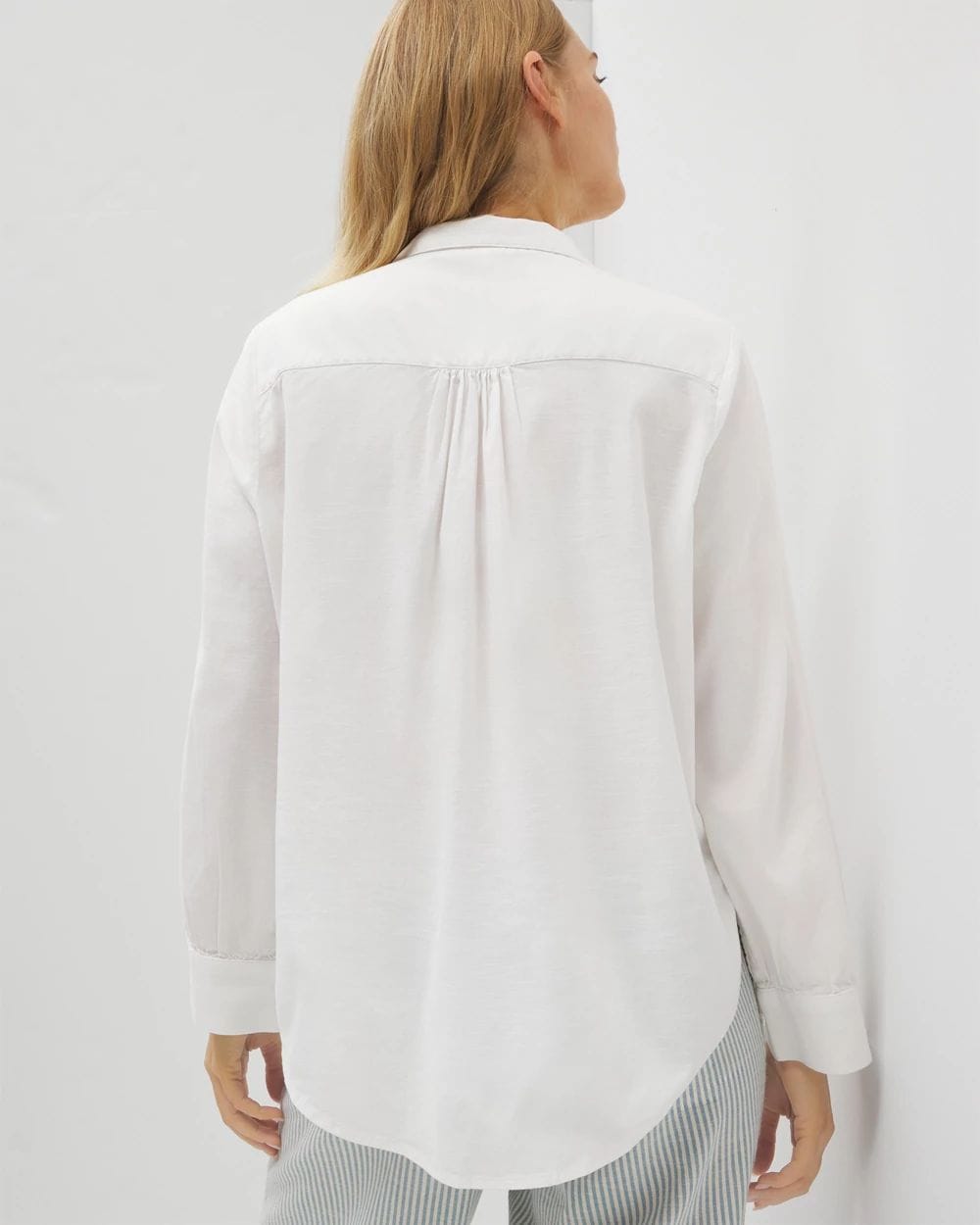 Beach Cotton Long Sleeve Button-Up
