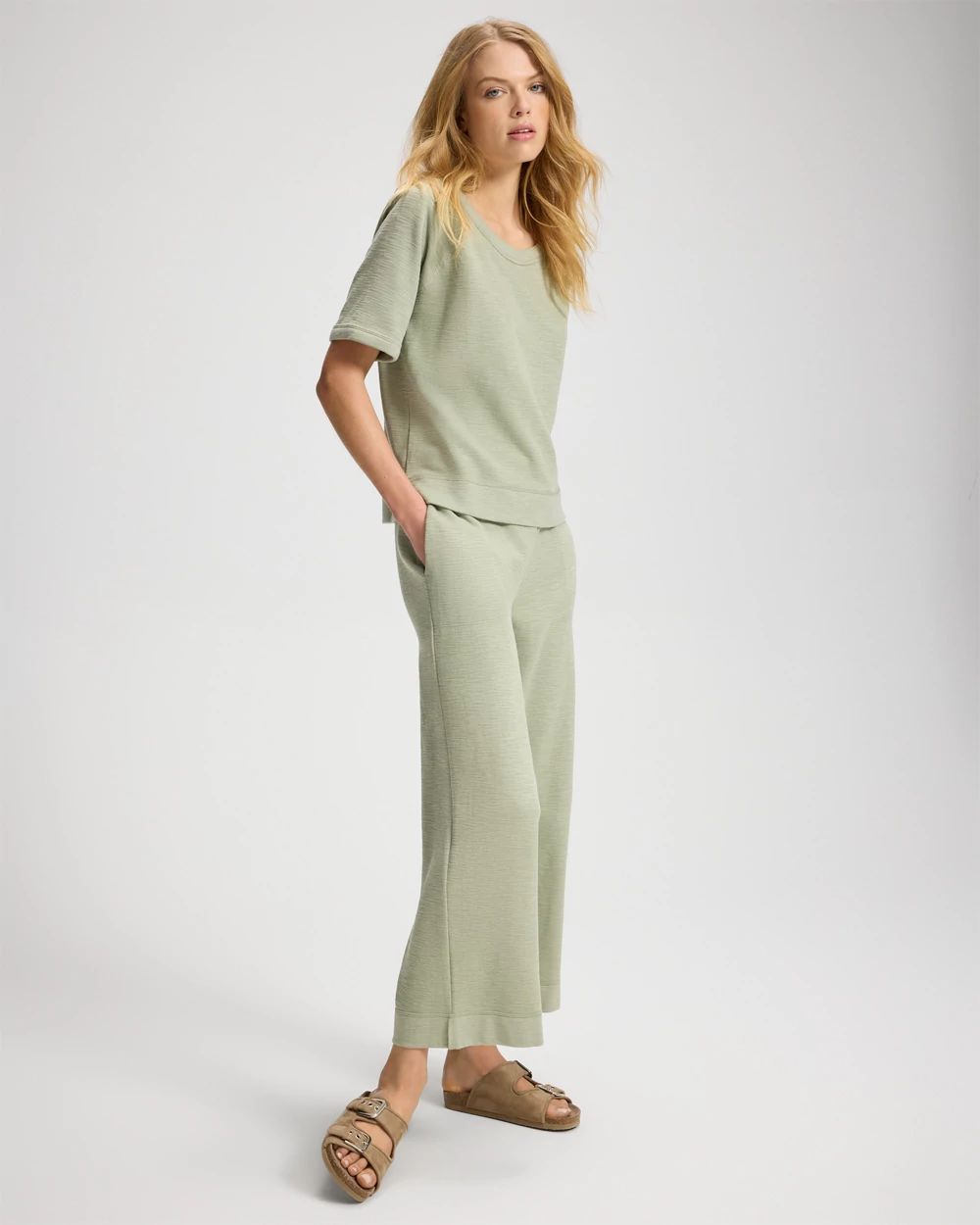 Slub French Terry Relaxed Dolman Sleeve Top