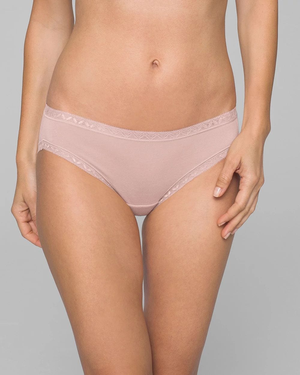 Cotton Hipster Panty with Lace Trim