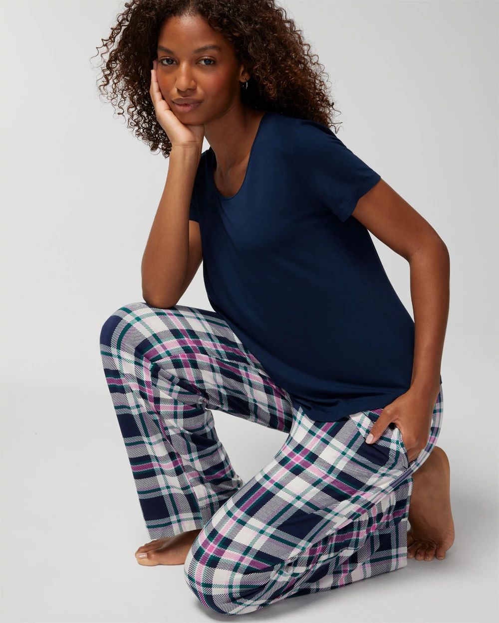 Short-Sleeve Top + Pants Pajama Set