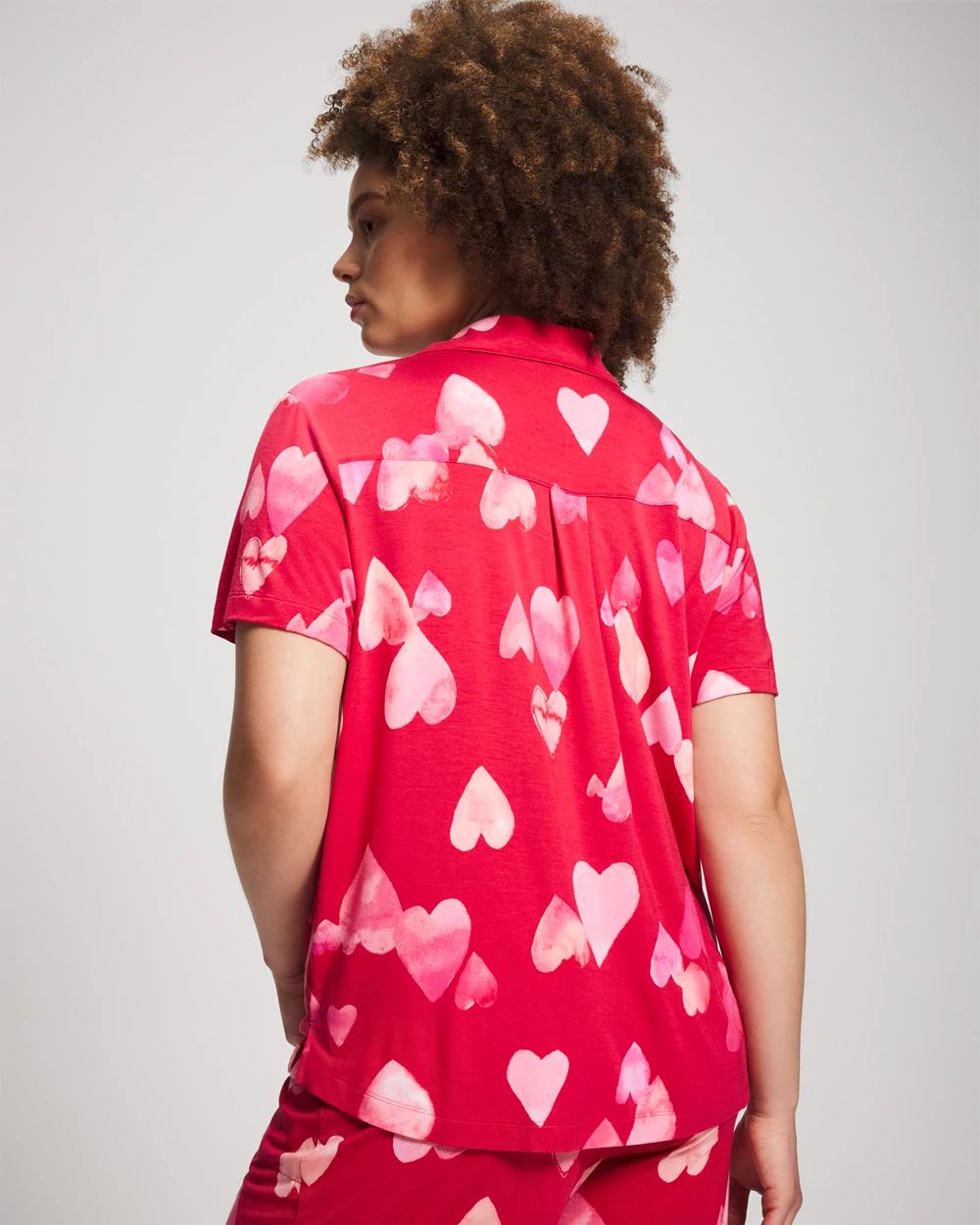 Cool Nights Short Sleeve Notch Collar Pajama Top