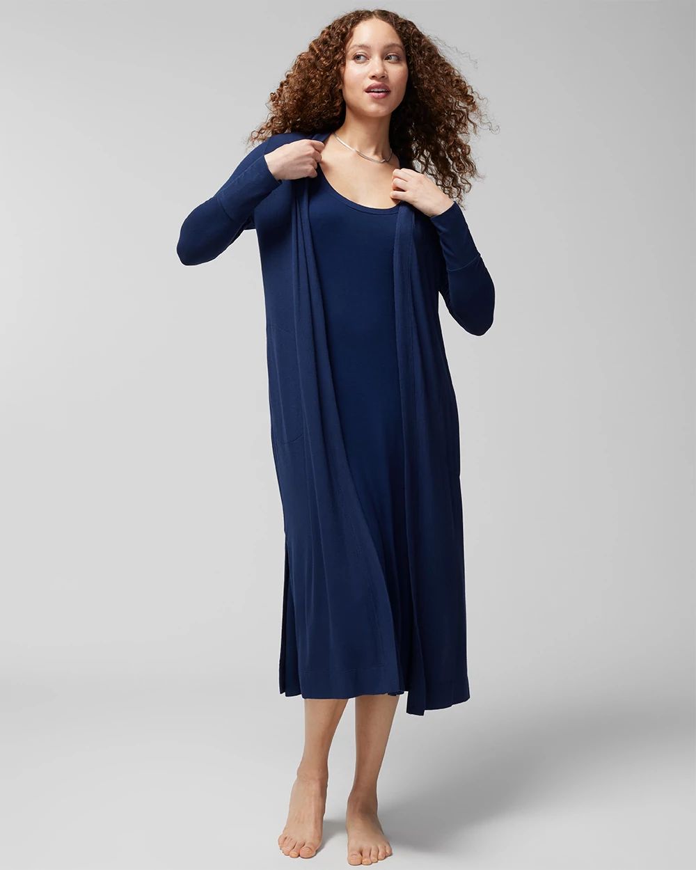 Cool Nights + Days Long Ribbed Pajama Cardigan
