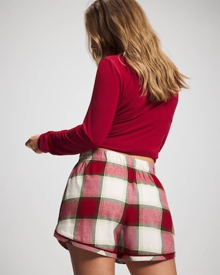 Velvet Piped Boxer Pajama Short click to view larger image.