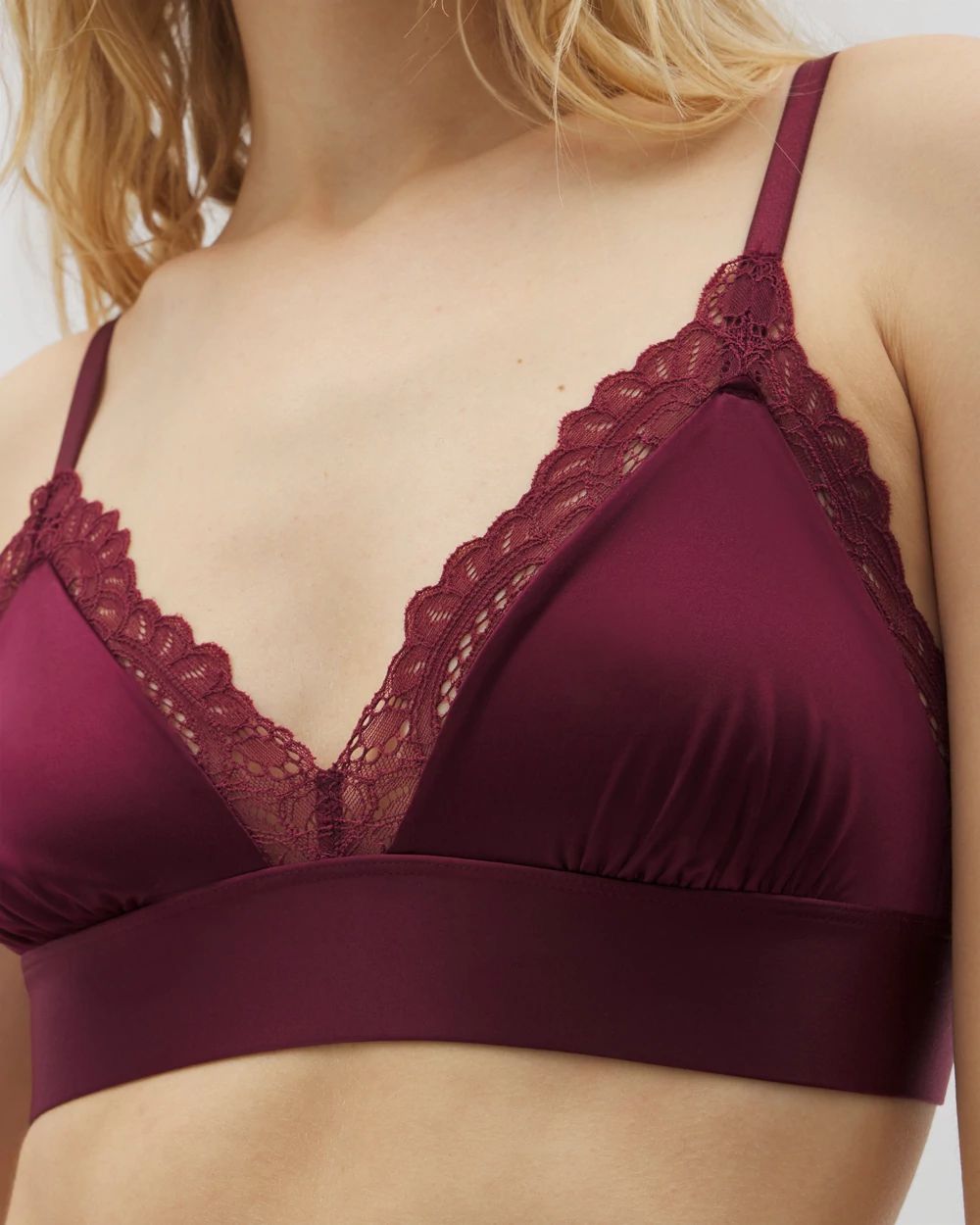 Stretch Luster Bralette with Lace