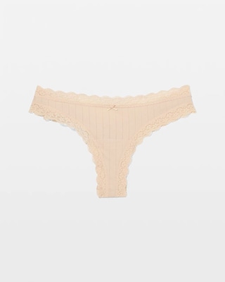Cotton Rib Thong Panty click to view larger image.