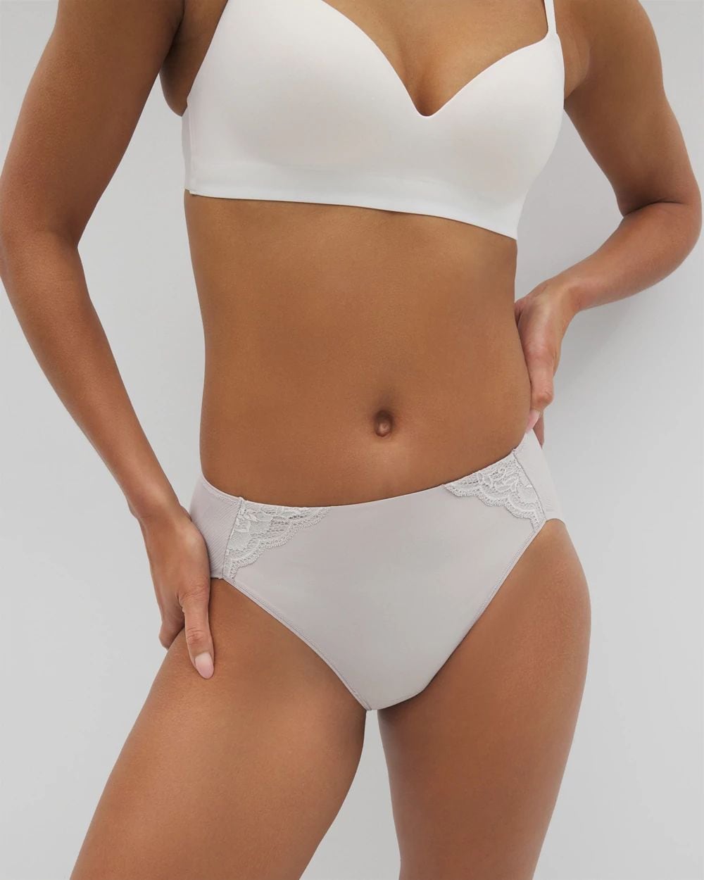 Vanishing Tummy High-Leg Brief Panty with Lace
