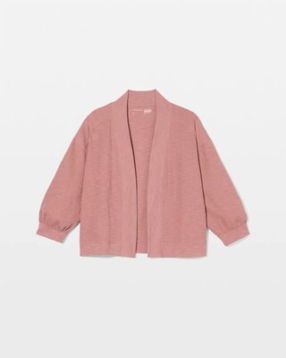 Slub French Terry Relaxed Open-Front Cardi click to view larger image.
