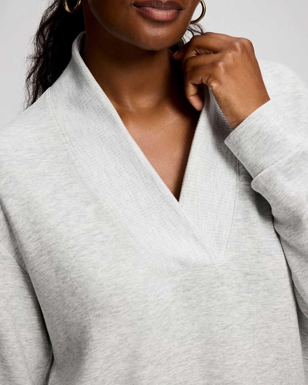 Modern Modal Relaxed V-Neck Top click to view larger image.