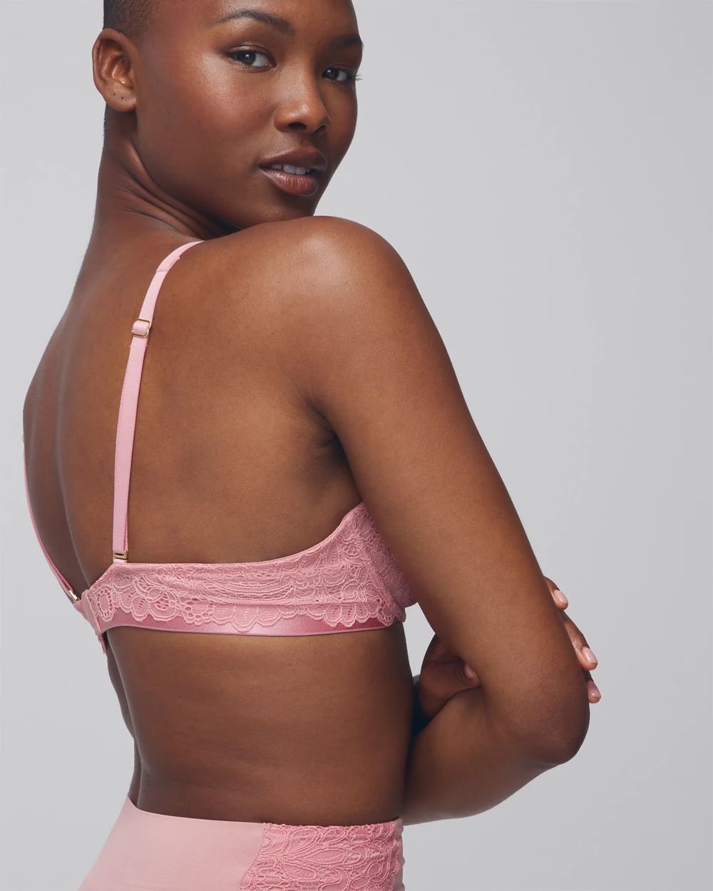 Soma Plunge Unlined Bra with Lace click to view larger image.