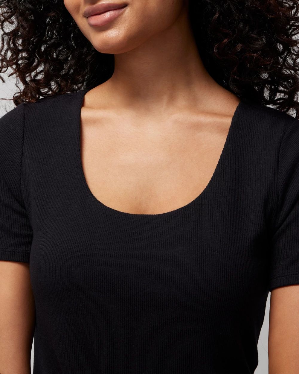 Short Sleeve Scoop-Neck Bra Top