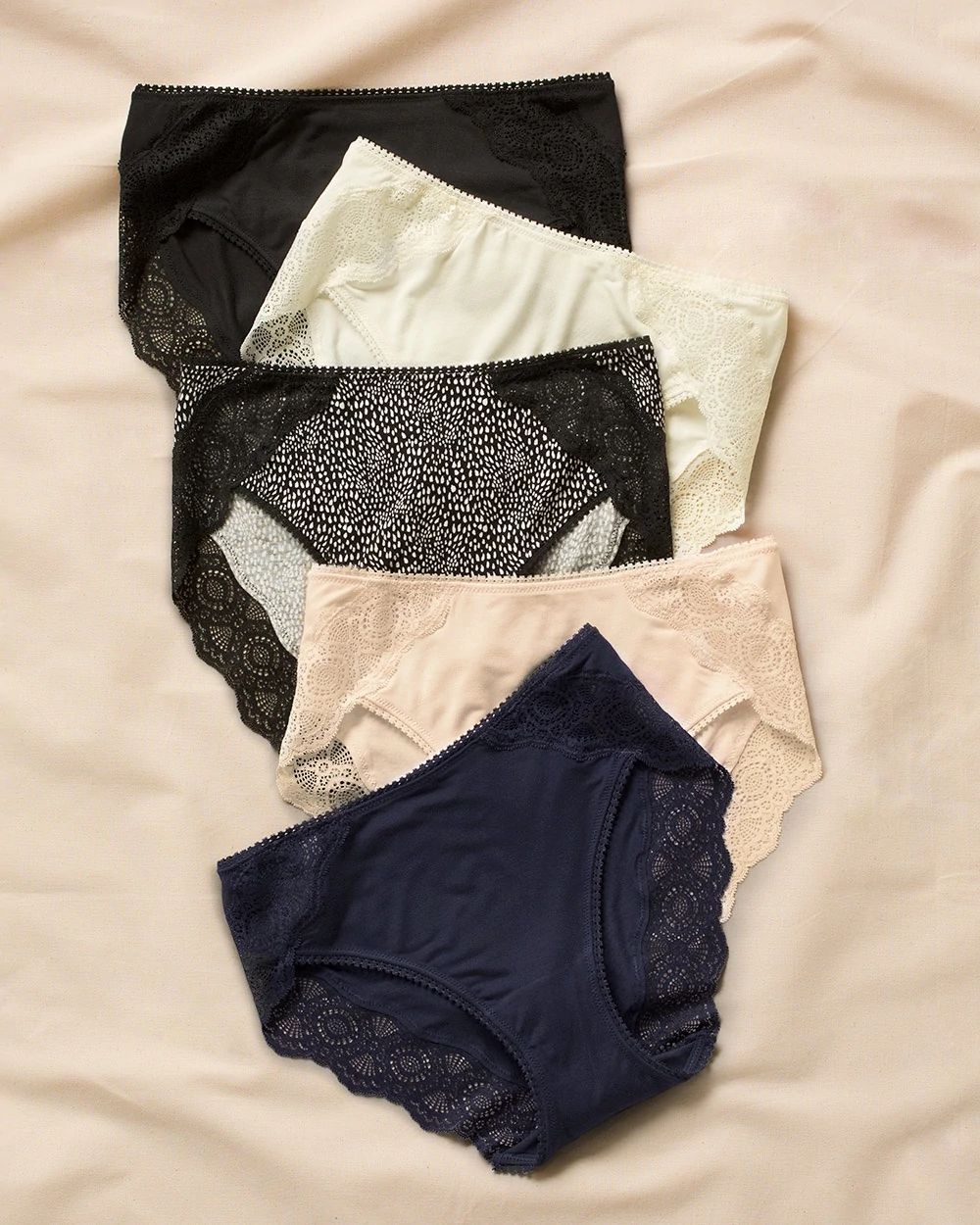 Geo Lace High Leg Brief 5 Pack