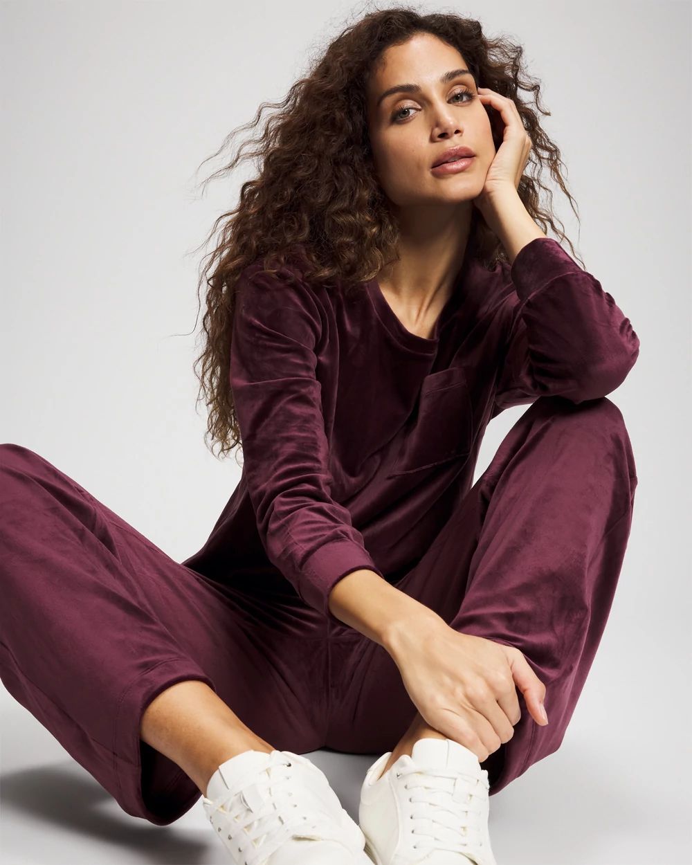 Velour Straight Leg Pants click to view larger image.