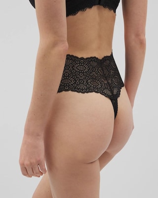 Crochet High-Waist Thong Panty click to view larger image.