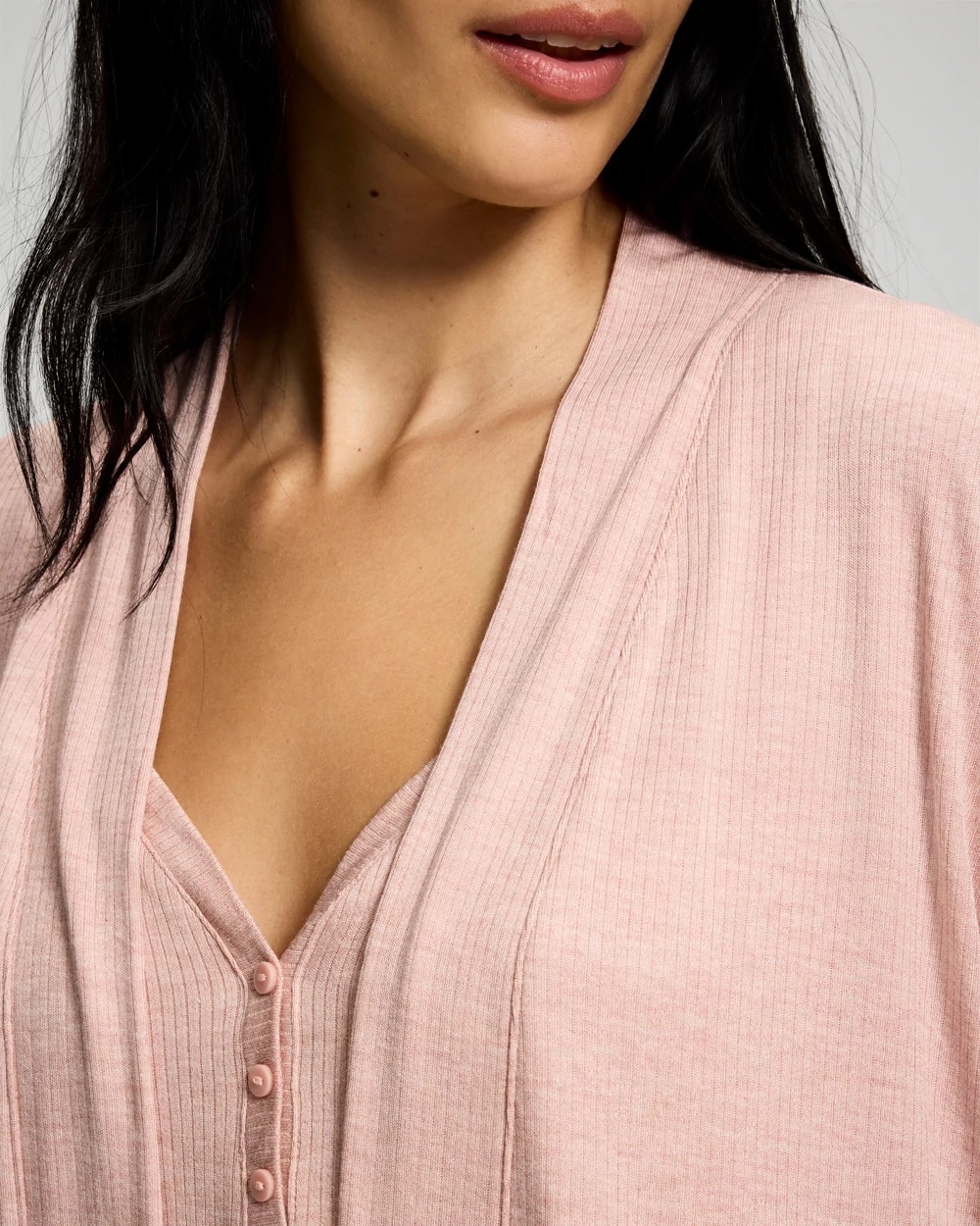Lightweight Rib Knit Long Sleeve Wrap