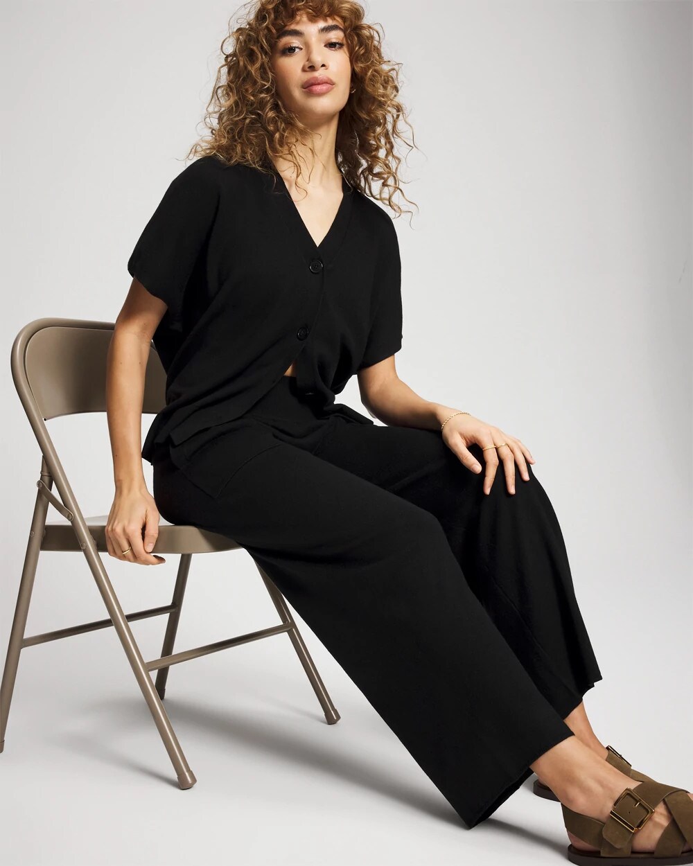 Premier Knit Wide Leg Crop Pants