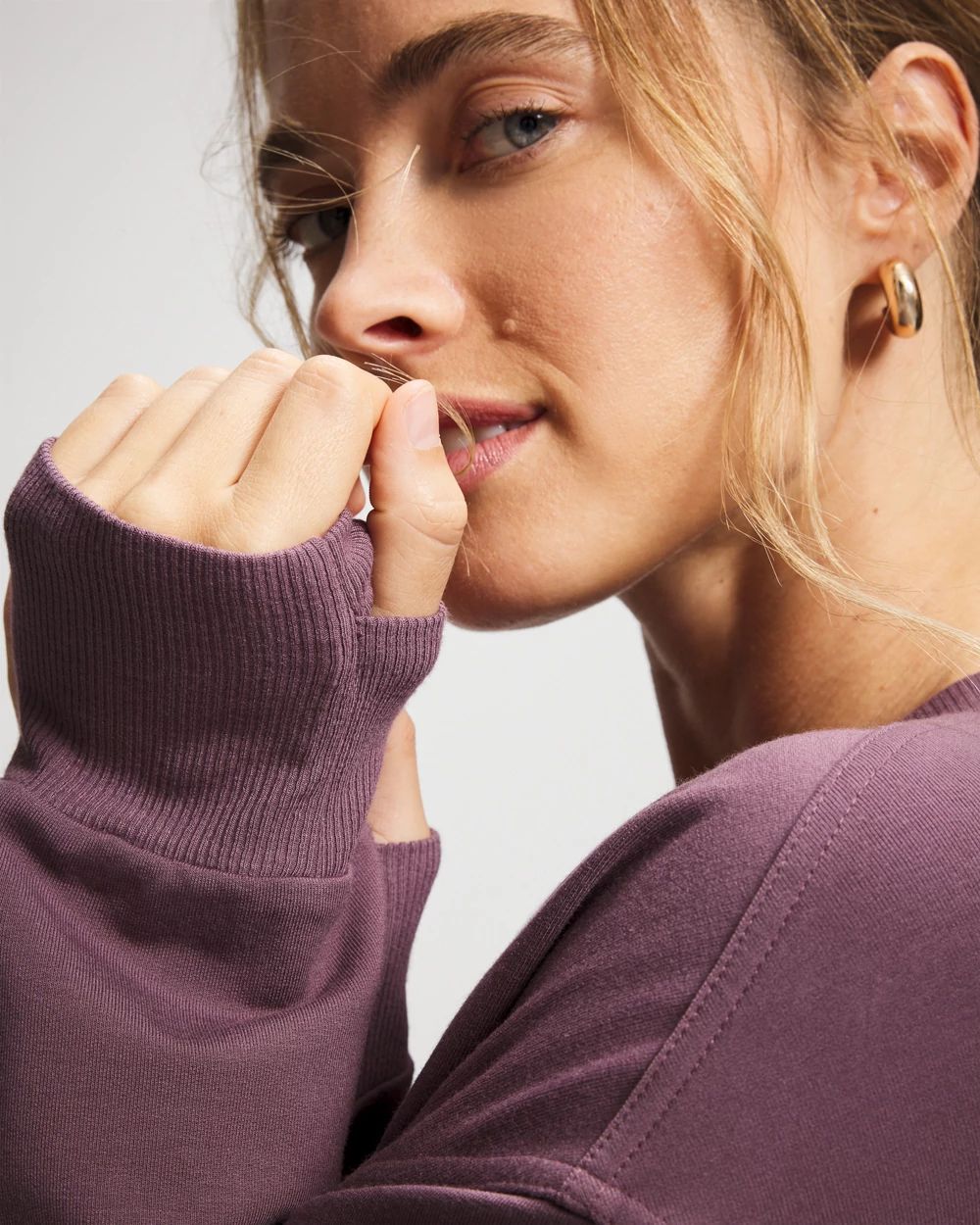 Ultrasoft Fleece V-Neck Sweatshirt