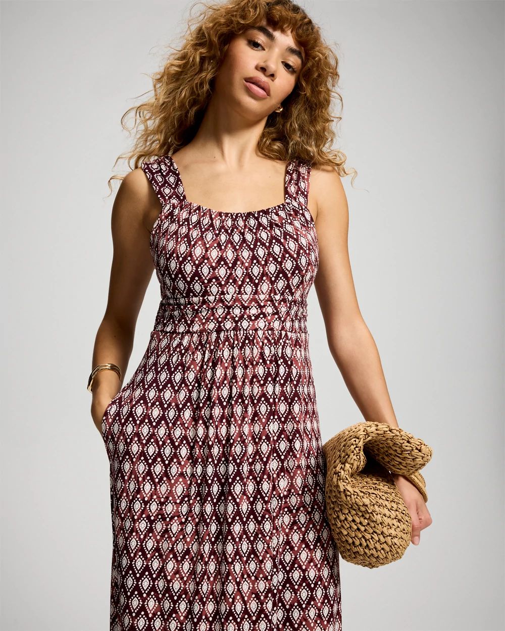 Shirred Bodice Maxi Bra Dress click to view larger image.